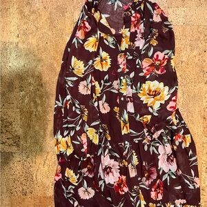 Julia Jordan Burgundy Floral Dress